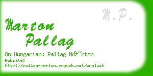 marton pallag business card